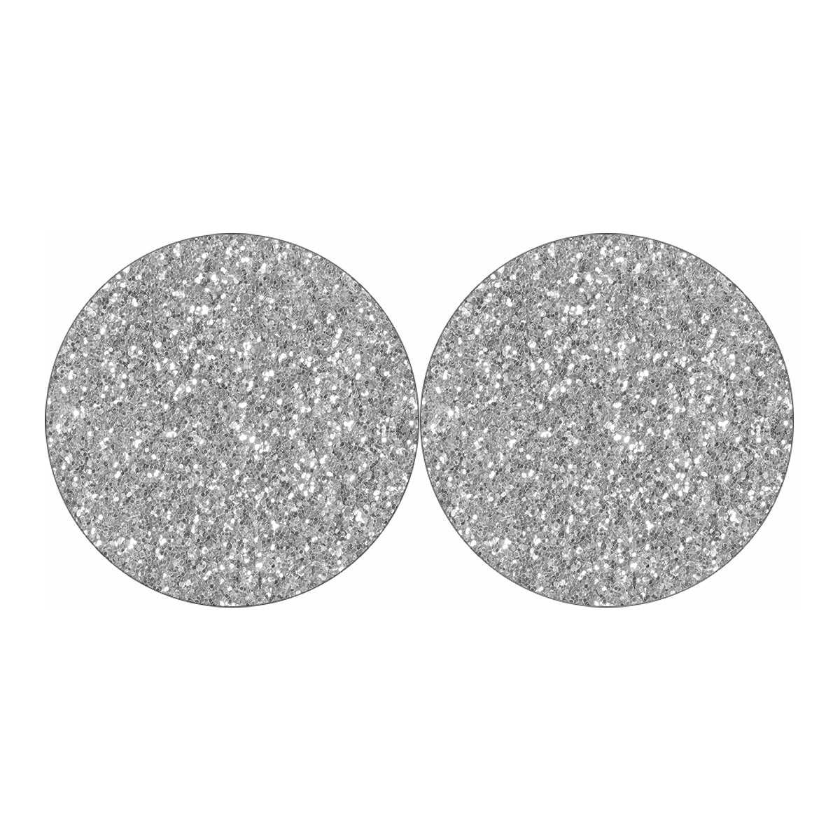 Silver Glitter Artwork Print (NOT Real Glitter) Car Coasters