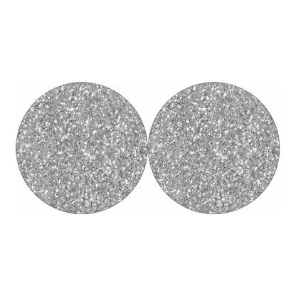 Silver Glitter Artwork Print (NOT Real Glitter) Car Coasters