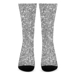 Silver Glitter Artwork Print (NOT Real Glitter) Crew Socks