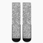 Silver Glitter Artwork Print (NOT Real Glitter) Crew Socks