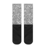 Silver Glitter Artwork Print (NOT Real Glitter) Crew Socks