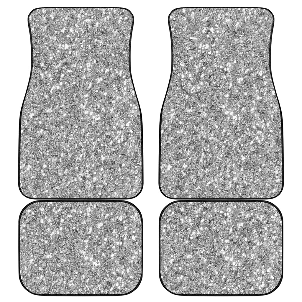 Silver Glitter Artwork Print (NOT Real Glitter) Front and Back Car Floor Mats