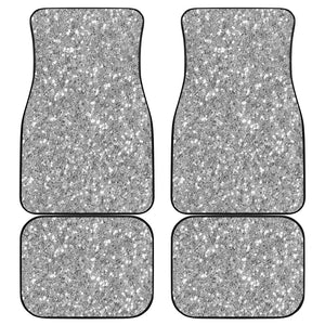 Silver Glitter Artwork Print (NOT Real Glitter) Front and Back Car Floor Mats