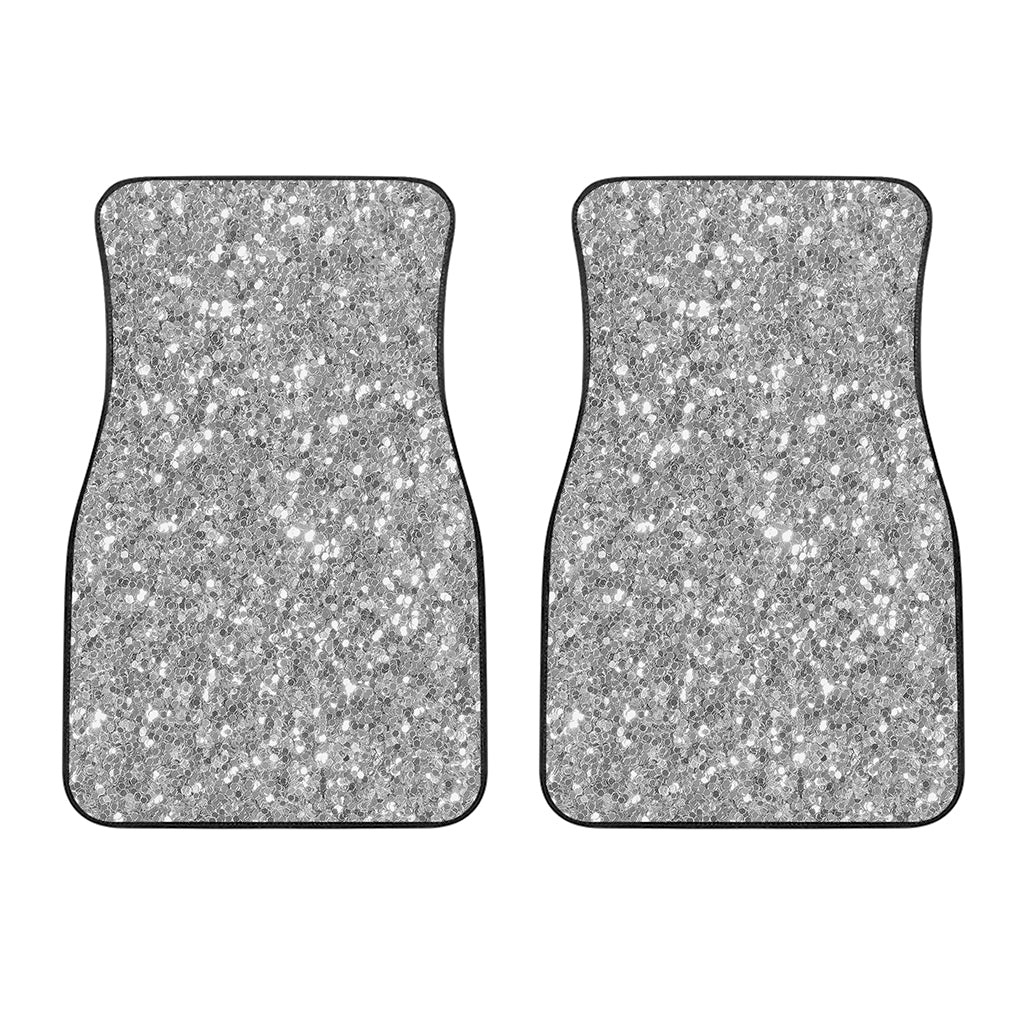 Silver Glitter Artwork Print (NOT Real Glitter) Front Car Floor Mats