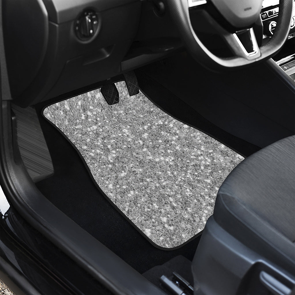 Silver Glitter Artwork Print (NOT Real Glitter) Front Car Floor Mats