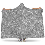 Silver Glitter Artwork Print (NOT Real Glitter) Hooded Blanket
