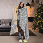 Silver Glitter Artwork Print (NOT Real Glitter) Hooded Blanket