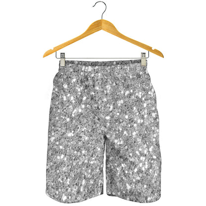 Silver Glitter Artwork Print (NOT Real Glitter) Men's Shorts