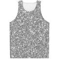 Silver (NOT Real) Glitter Print Men's Tank Top