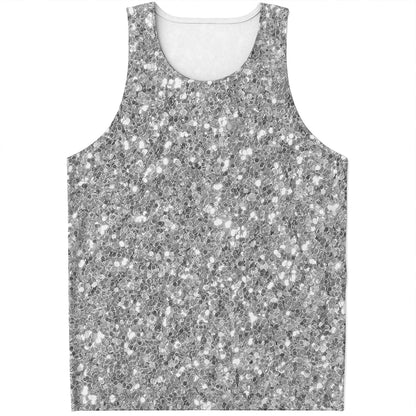 Silver Glitter Artwork Print (NOT Real Glitter) Men's Tank Top