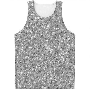 Silver Glitter Artwork Print (NOT Real Glitter) Men's Tank Top