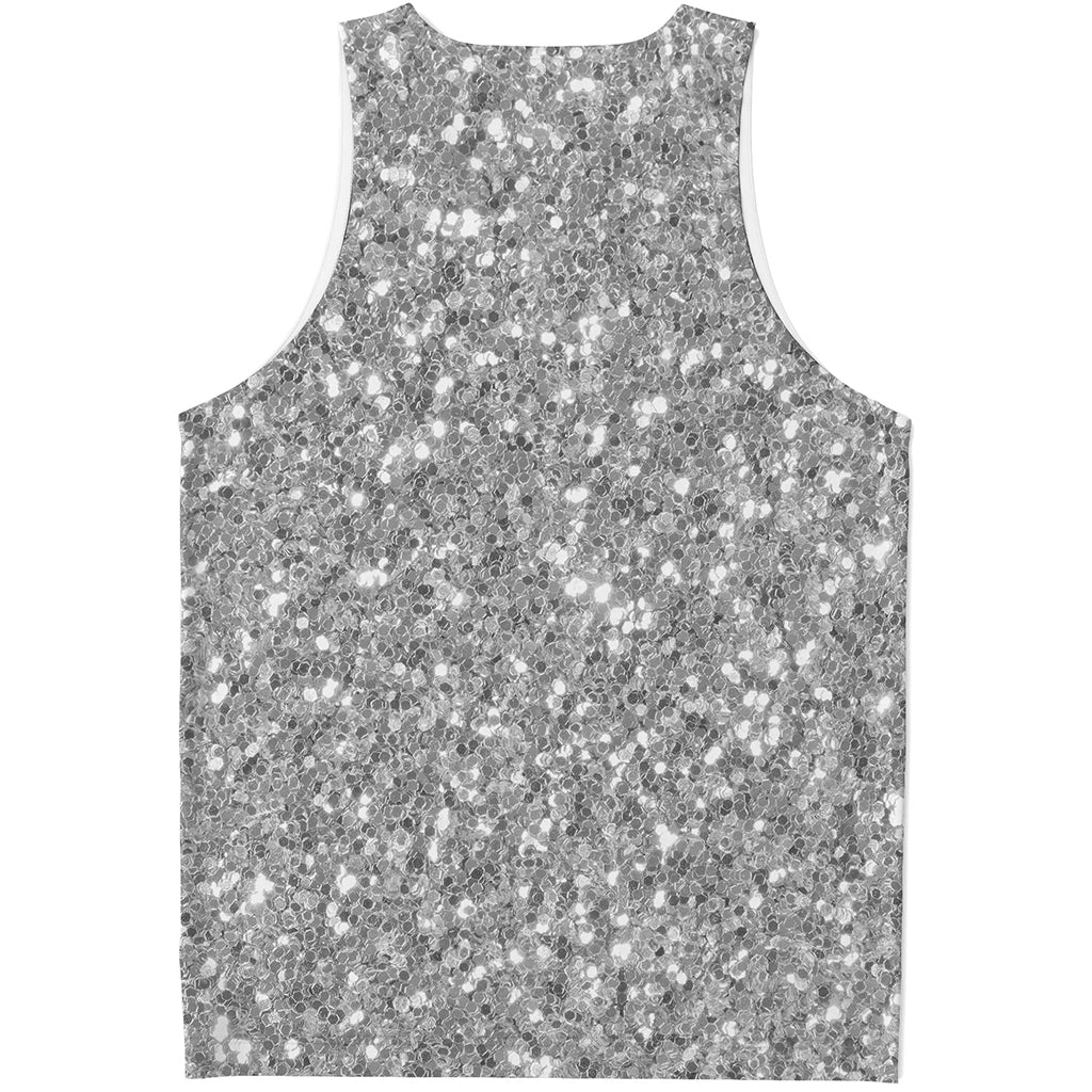 Silver Glitter Artwork Print (NOT Real Glitter) Men's Tank Top