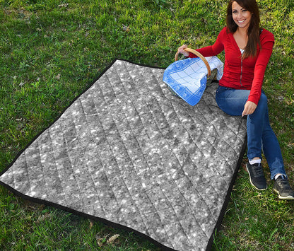 Silver Glitter Artwork Print (NOT Real Glitter) Quilt