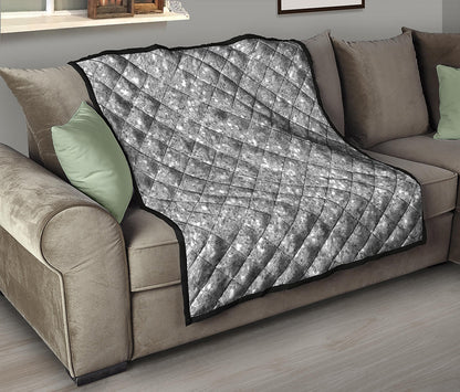 Silver Glitter Artwork Print (NOT Real Glitter) Quilt