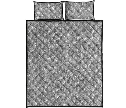 Silver Glitter Artwork Print (NOT Real Glitter) Quilt Bed Set
