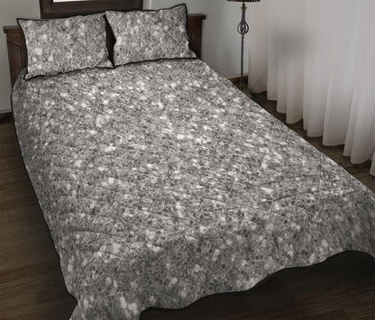 Silver Glitter Artwork Print (NOT Real Glitter) Quilt Bed Set