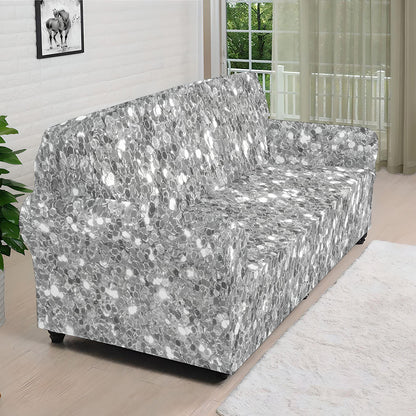 Silver Glitter Artwork Print (NOT Real Glitter) Sofa Cover