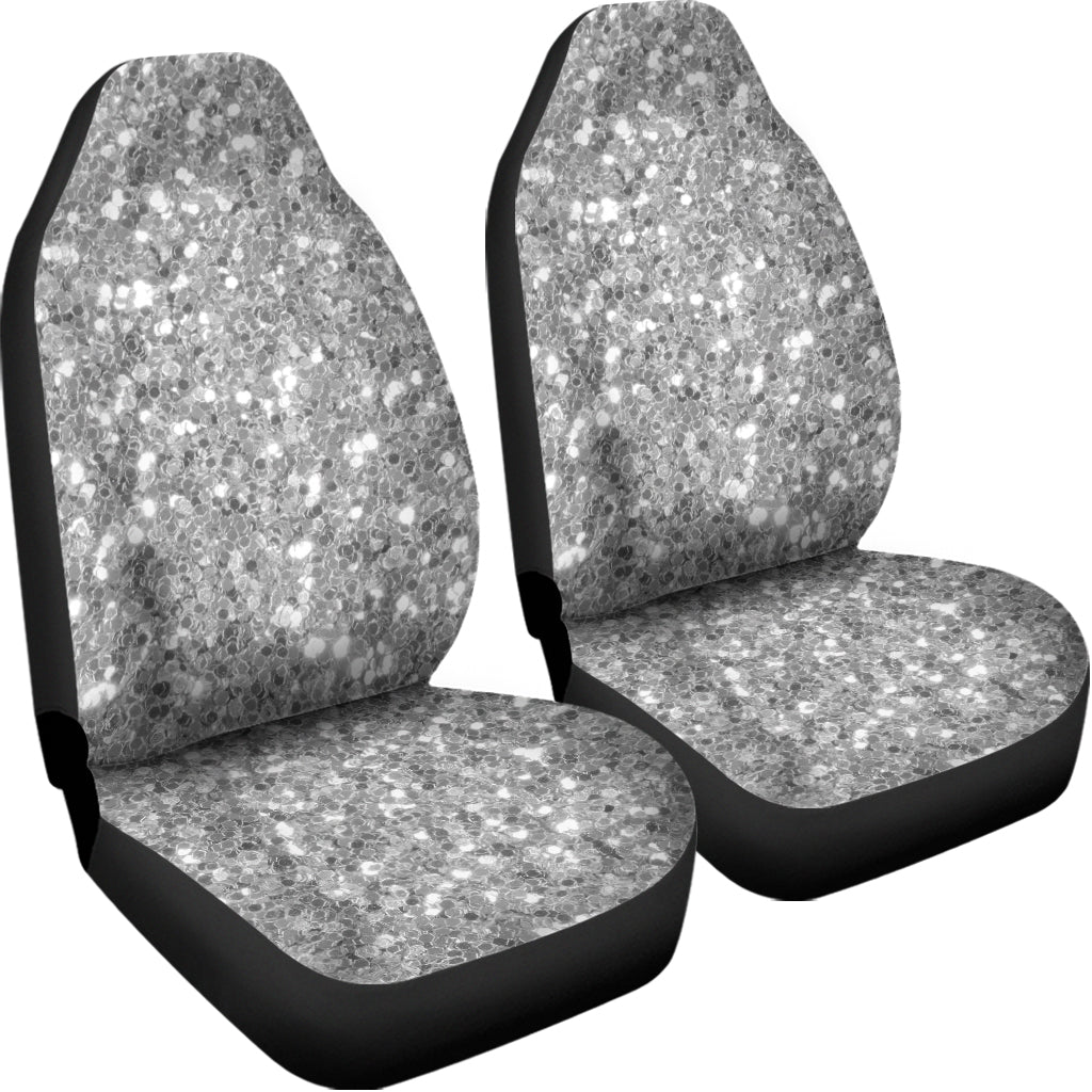 Silver Glitter Artwork Print (NOT Real Glitter) Universal Fit Car Seat Covers