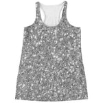 Silver Glitter Artwork Print (NOT Real Glitter) Women's Racerback Tank Top