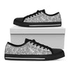 Silver Glitter Texture Print Black Low Top Shoes