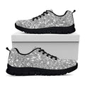 Silver (NOT Real) Glitter Print Black Running Shoes