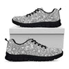 Silver Glitter Texture Print Black Sneakers