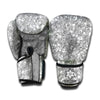 Silver Glitter Texture Print Boxing Gloves