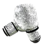 Silver Glitter Texture Print Boxing Gloves