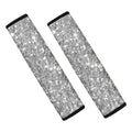 Silver (NOT Real) Glitter Print Car Seat Belt Covers