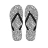 Silver Glitter Texture Print Flip Flops