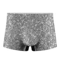 Silver (NOT Real) Glitter Print Men's Boxer Briefs
