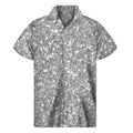 Silver (NOT Real) Glitter Print Men's Short Sleeve Shirt