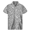 Silver Glitter Texture Print Men's Short Sleeve Shirt