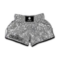 Silver (NOT Real) Glitter Print Muay Thai Boxing Shorts
