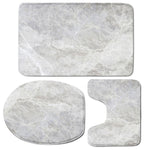Silver Grey Marble Print 3 Piece Bath Mat Set