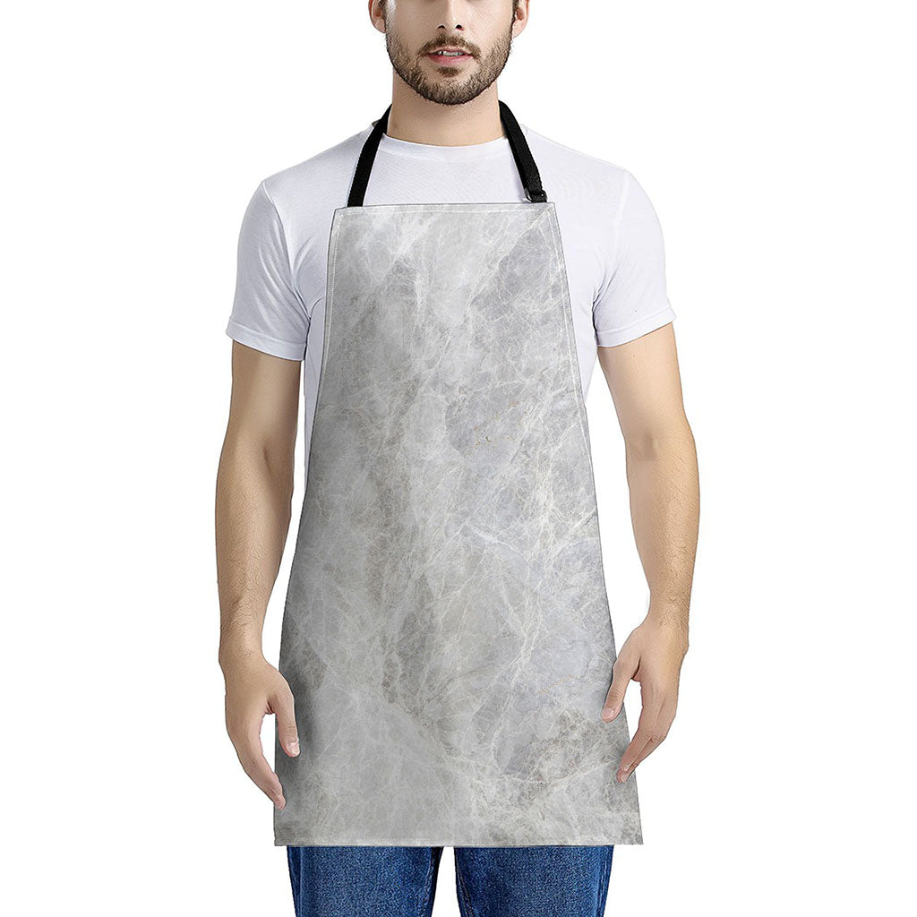 Silver Grey Marble Print Apron