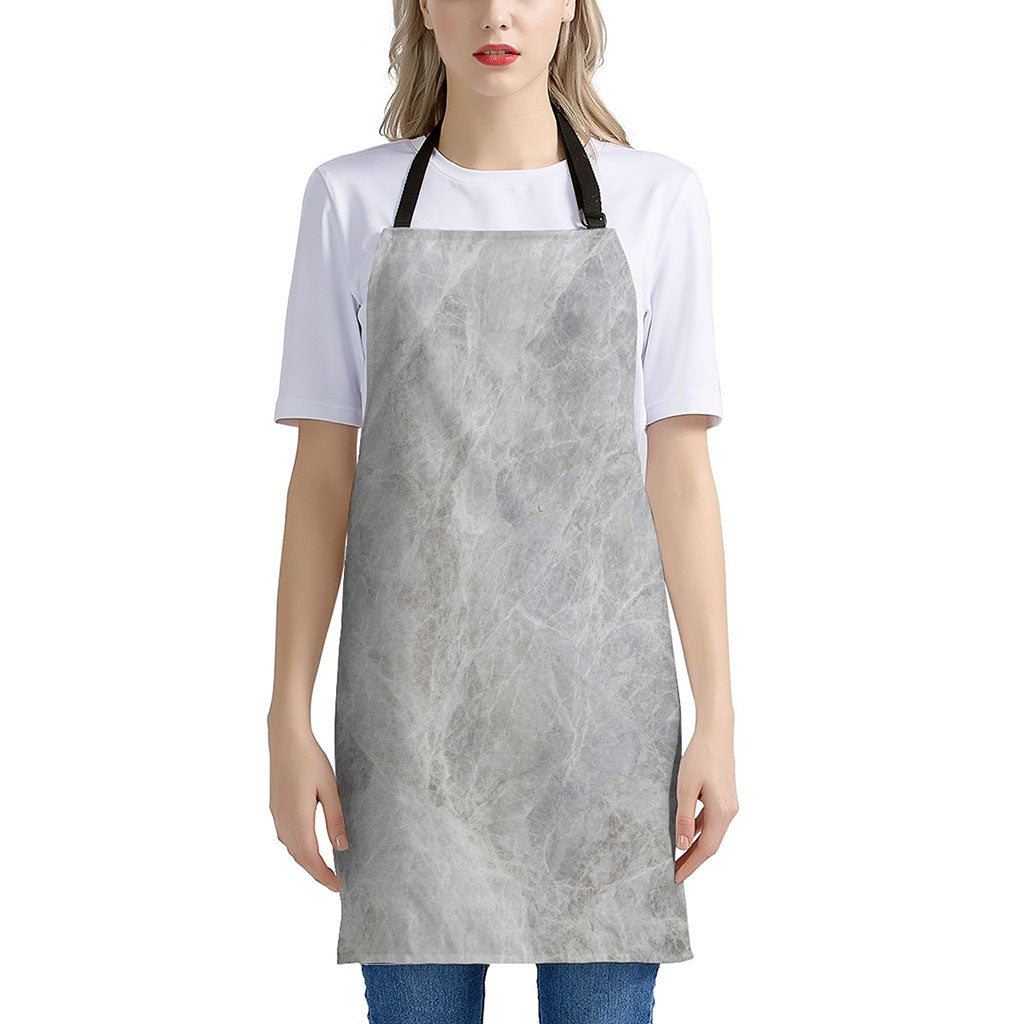 Silver Grey Marble Print Apron