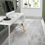 Silver Grey Marble Print Area Rug GearFrost