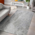Silver Grey Marble Print Area Rug GearFrost