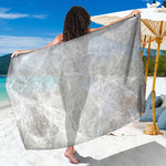 Silver Grey Marble Print Beach Sarong Wrap