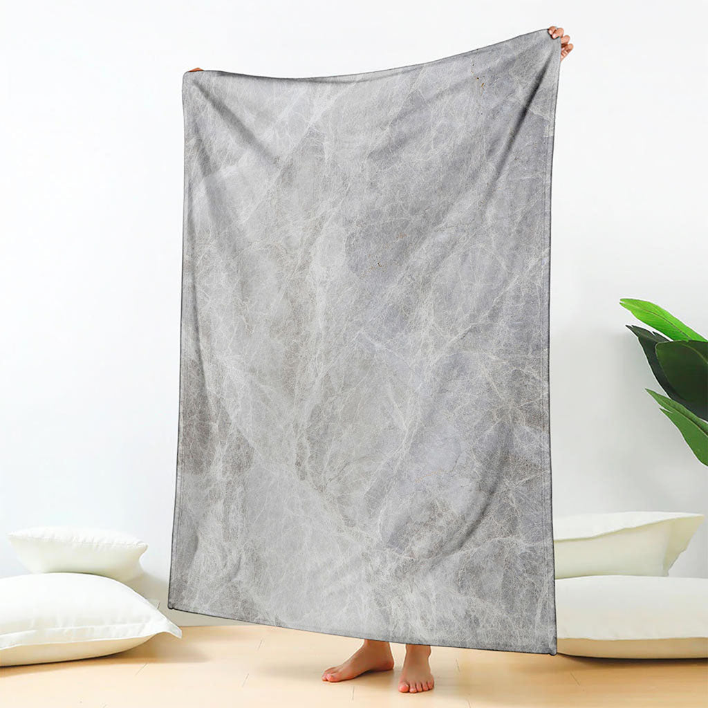 Silver Grey Marble Print Blanket