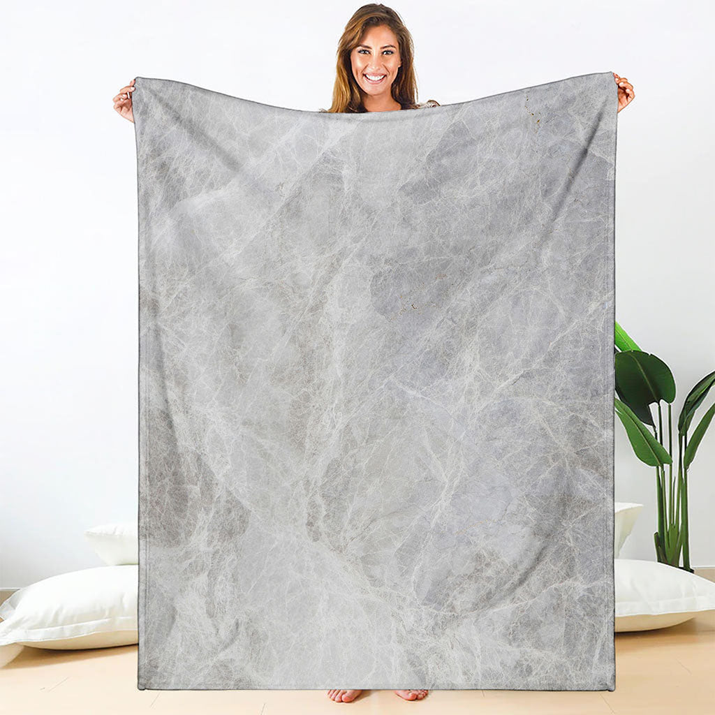 Silver Grey Marble Print Blanket
