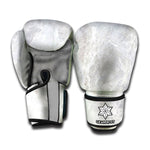 Silver Grey Marble Print Boxing Gloves