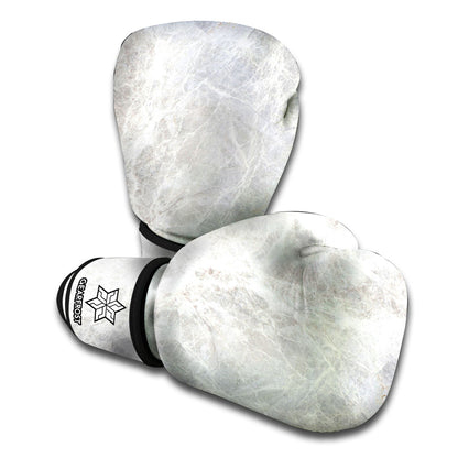 Silver Grey Marble Print Boxing Gloves