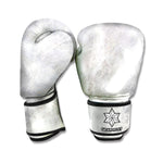 Silver Grey Marble Print Boxing Gloves