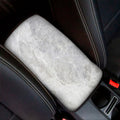 Silver Grey Marble Print Car Center Console Cover