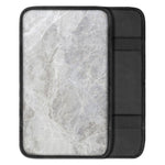 Silver Grey Marble Print Car Center Console Cover