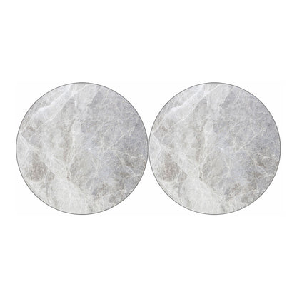 Silver Grey Marble Print Car Coasters