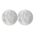 Silver Grey Marble Print Car Coasters