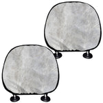 Silver Grey Marble Print Car Headrest Covers